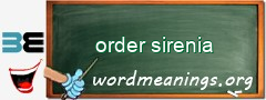 WordMeaning blackboard for order sirenia